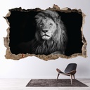 Lion Portrait 3D Hole In The Wall Sticker | Icon Wall Stickers